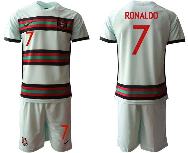 Men 2021 European Cup Portugal away grey #7 Soccer Jersey2->portugal jersey->Soccer Country Jersey